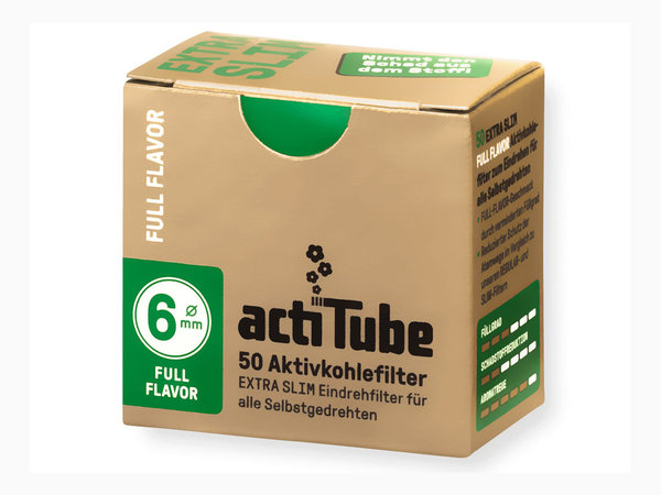 actiTube 50 Activated Charcoal Filters Extra Slim 6mm